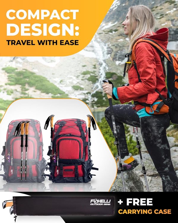 Foxelli Trekking Poles – Lightweight Collapsible Trekking Poles for Hiking Men & Women, Perfect Balance & Support for Seniors - Image 8