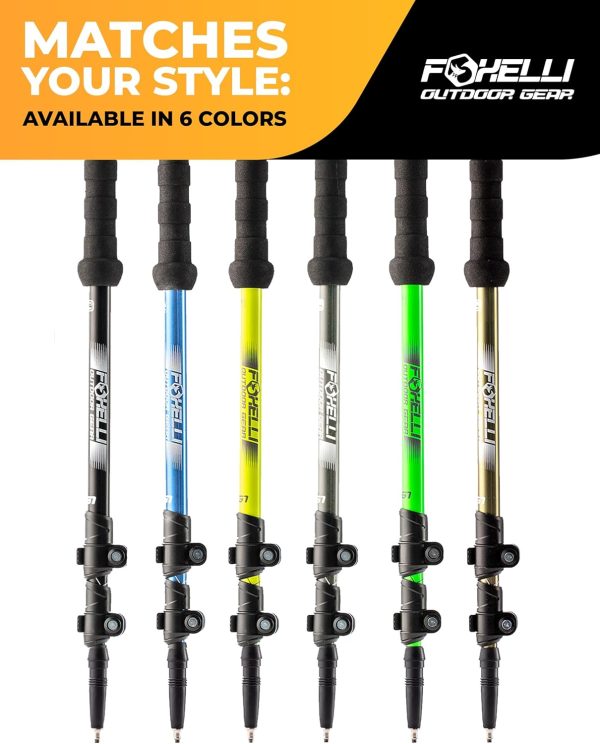 Foxelli Trekking Poles – Lightweight Collapsible Trekking Poles for Hiking Men & Women, Perfect Balance & Support for Seniors - Image 9