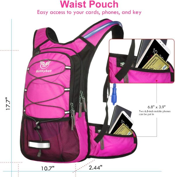Hydration Pack, Insulated Hydration Backpack with 2L BPA Free Water Bladder and Storage, Hiking Backpack for Men, Women, Kids for Running, Cycling, Camping - Keep Liquid Cool up to 5 Hours - Image 3