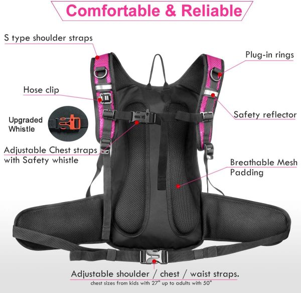 Hydration Pack, Insulated Hydration Backpack with 2L BPA Free Water Bladder and Storage, Hiking Backpack for Men, Women, Kids for Running, Cycling, Camping - Keep Liquid Cool up to 5 Hours - Image 4