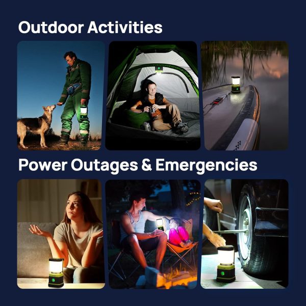 LED Camping Lantern Rechargeable, Consciot Camping Lights, 1000LM, 4 Light Modes, 4400mAh Power Bank, IPX4 Waterproof, Dimmable Tent Lights for Emergency, Power Outages, USB C Cable Included, 2 Pack - Image 8