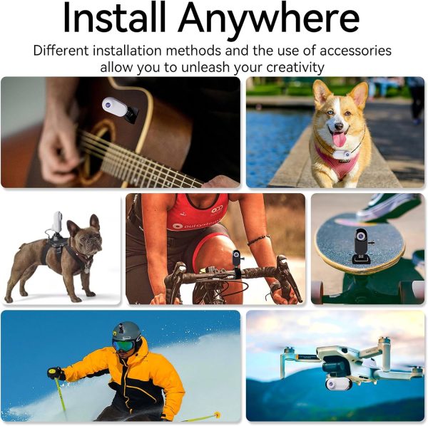Mini Action Camera 1080P with 32GB Card Sports Camera Pocket Wearable Body Camera Helmet Camera vlogging Camera Multi-Function Accessory Mini Body Camera Pocket Camera (White) - Image 2