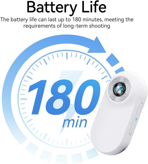 Mini Action Camera 1080P with 32GB Card Sports Camera Pocket Wearable Body Camera Helmet Camera vlogging Camera Multi-Function Accessory Mini Body Camera Pocket Camera (White) - Image 4