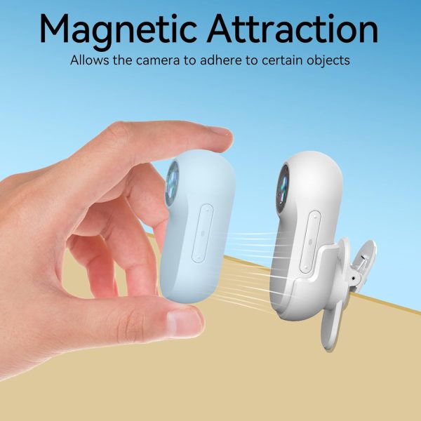 Mini Action Camera 1080P with 32GB Card Sports Camera Pocket Wearable Body Camera Helmet Camera vlogging Camera Multi-Function Accessory Mini Body Camera Pocket Camera (White) - Image 7