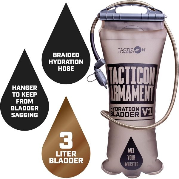 TACTICON Hydropack Elite | Tactical Bare Body Hydration Pack | Combat Veteran Owned Company | All Day Water Source | Hiking & Outdoor Bag | 3L Pocket - Image 4