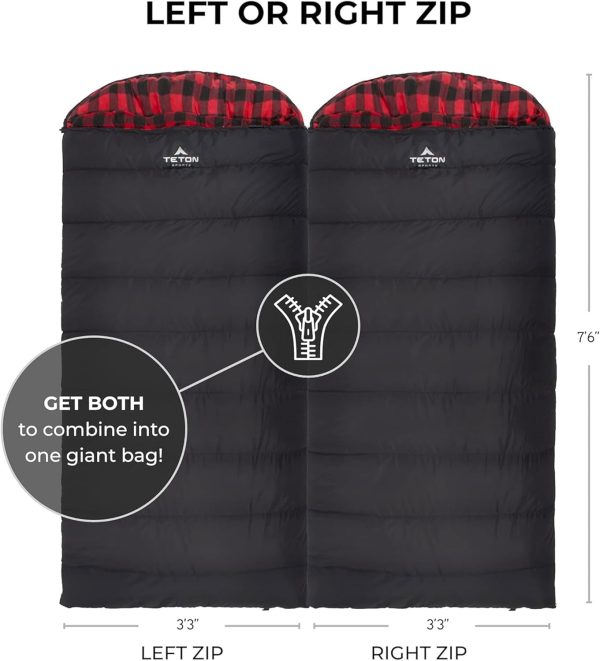 Teton Celsius XXL Sleeping Bags, All Weather Sleeping Bags for Adults, Camping Made Easy and Warm. Compression Sack Included - Image 2