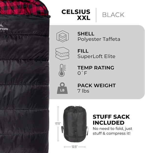 Teton Celsius XXL Sleeping Bags, All Weather Sleeping Bags for Adults, Camping Made Easy and Warm. Compression Sack Included - Image 5