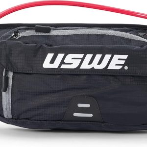 USWE Zulo Hydration Hip Pack - with Organizer and Side Pockets, Bounce Free Hip Belt (6L, Black)