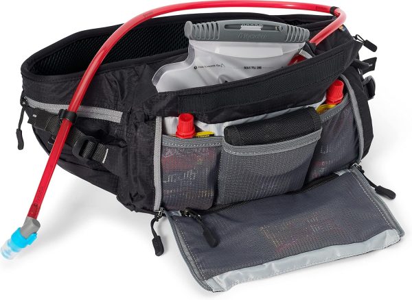 USWE Zulo Hydration Hip Pack - with Organizer and Side Pockets, Bounce Free Hip Belt (6L, Black) - Image 6